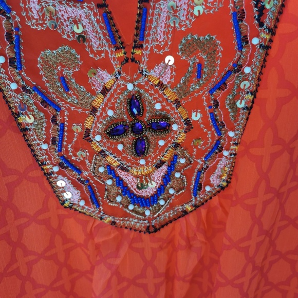 Bohemian Hand Beaded Chiffon Dress - Picture 3 of 8